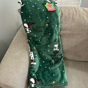 NWT-Peanuts Green 60x70” Velvet Loft Throw Blanket by Berkshire Blanket & Home